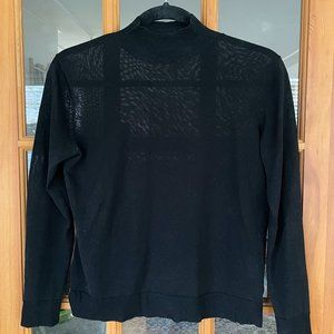 Black Silk Knit Long Sleeve